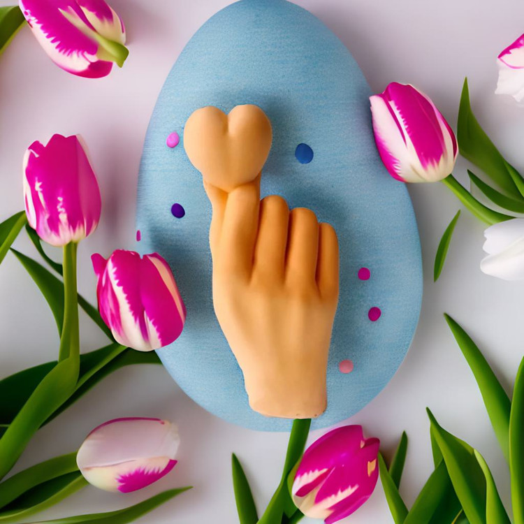 شمع دست عشق سه بعدی نمای جانبی