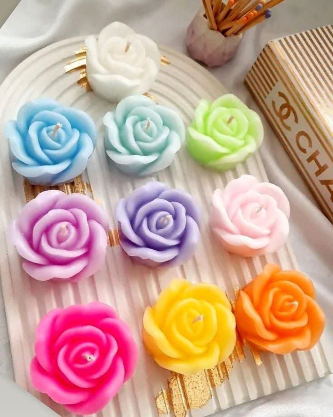 شمع فانتزی طرح گل رز رنگی معطر برای تزیین