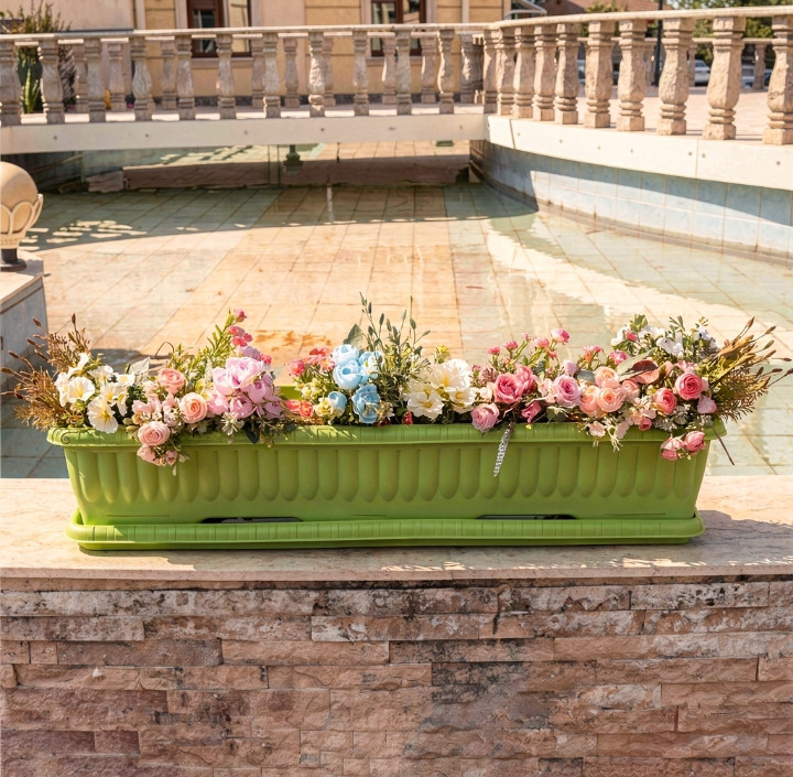 گلدان پلاستیکی ۸۰ سانتی متری مقاوم و ارزان