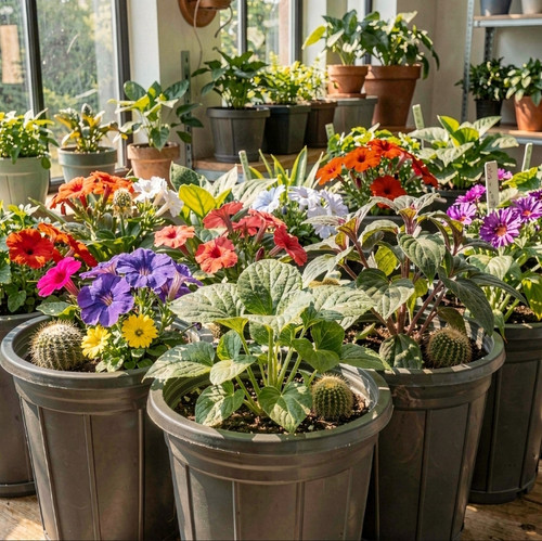 فروش عمده گلدان پلاستیکی سیاه سطل ۳ کوچک بسته ۲۰۰ عددی