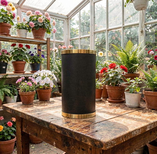 گلدان پلیمری دور طلایی