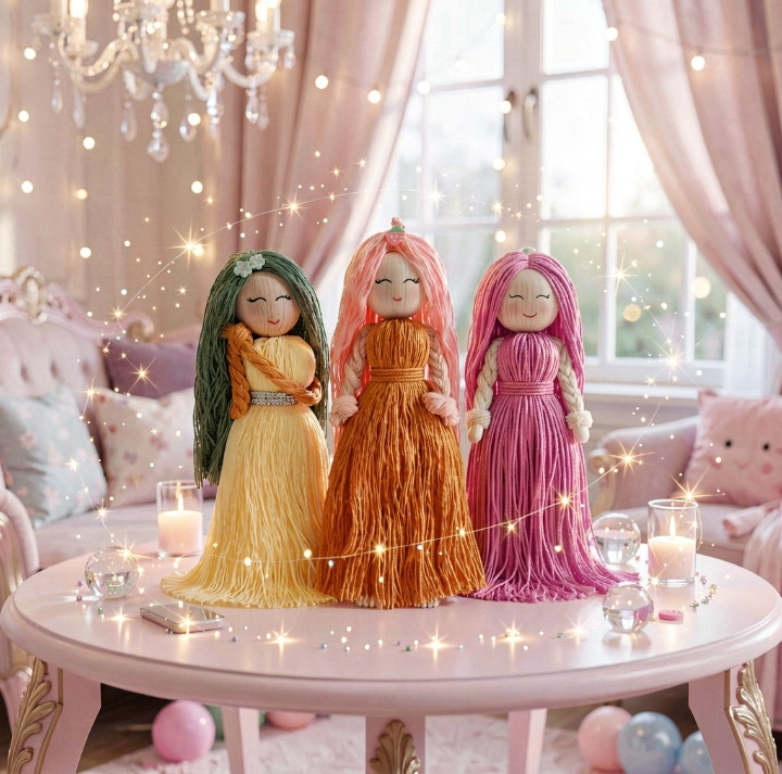 عروسک مکرومه دستباف