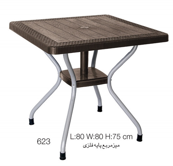میز مربع کافی شاپ کد ۶۲۳ فایبرگلاس مقاوم